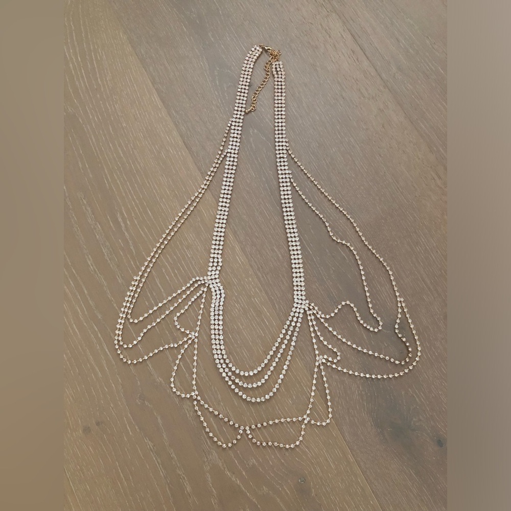 Multi Stand Rhinestone Necklace - Picture 5 of 5